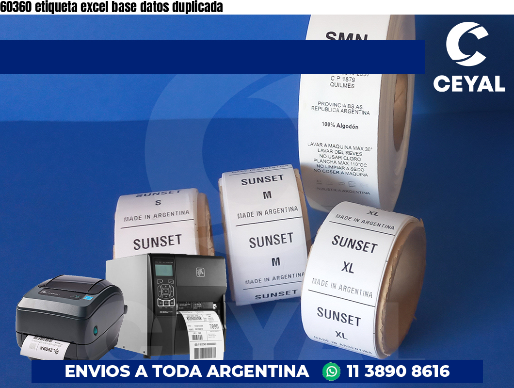 60360 etiqueta excel base datos duplicada