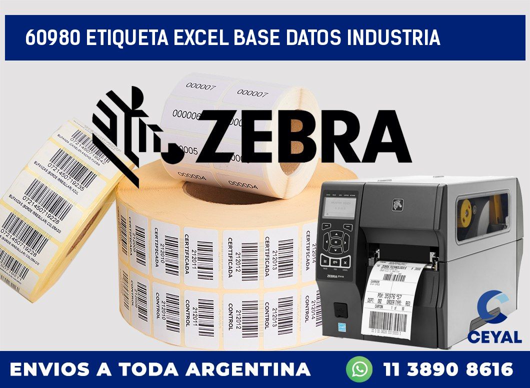 60980 etiqueta excel base datos industria