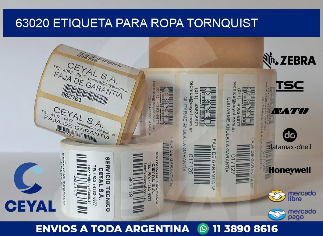 63020 ETIQUETA PARA ROPA TORNQUIST
