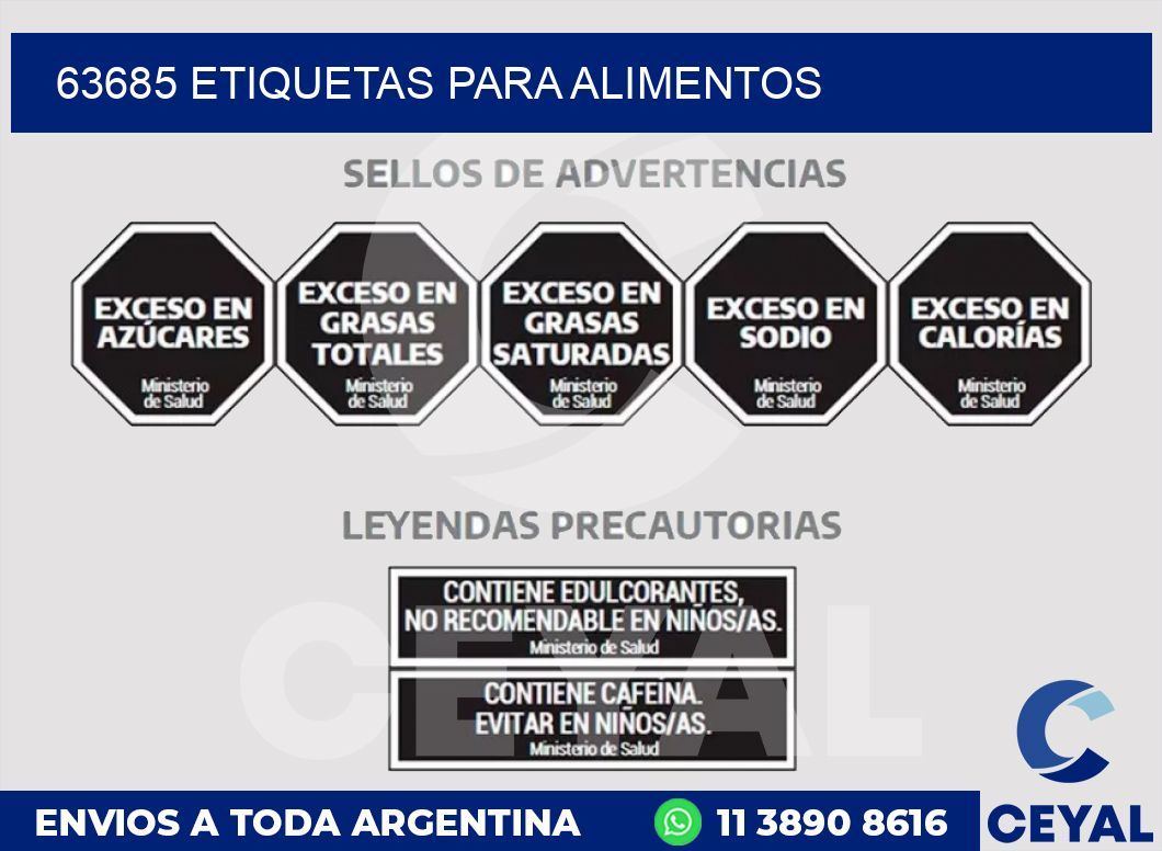63685 ETIQUETAS PARA ALIMENTOS