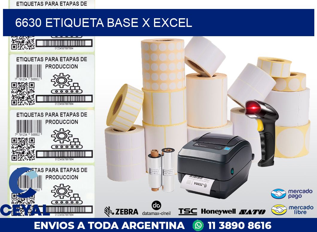 6630 etiqueta base x excel