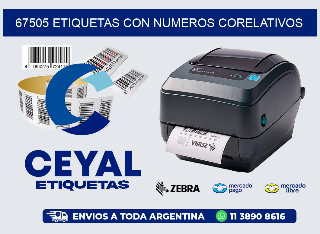 67505 etiquetas con numeros corelativos