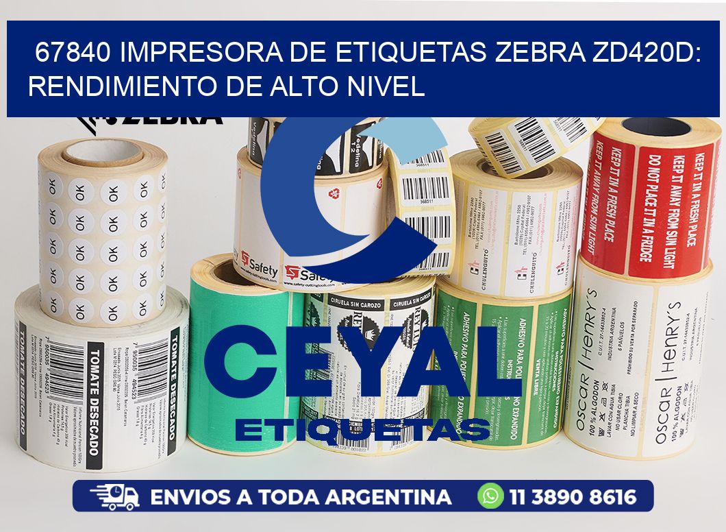 67840 Impresora de Etiquetas Zebra ZD420D: Rendimiento de Alto Nivel