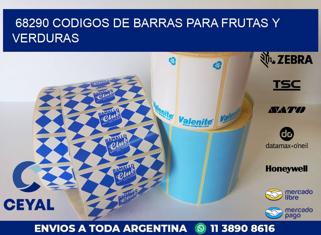 68290 CODIGOS DE BARRAS PARA FRUTAS Y VERDURAS