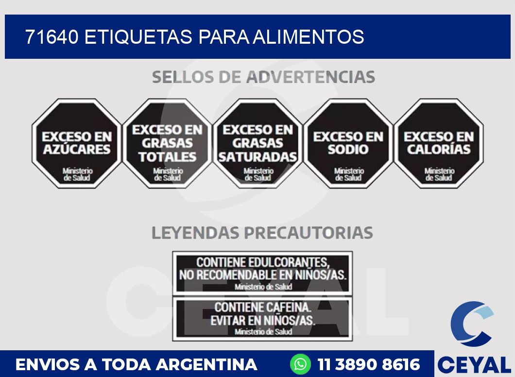 71640 ETIQUETAS PARA ALIMENTOS