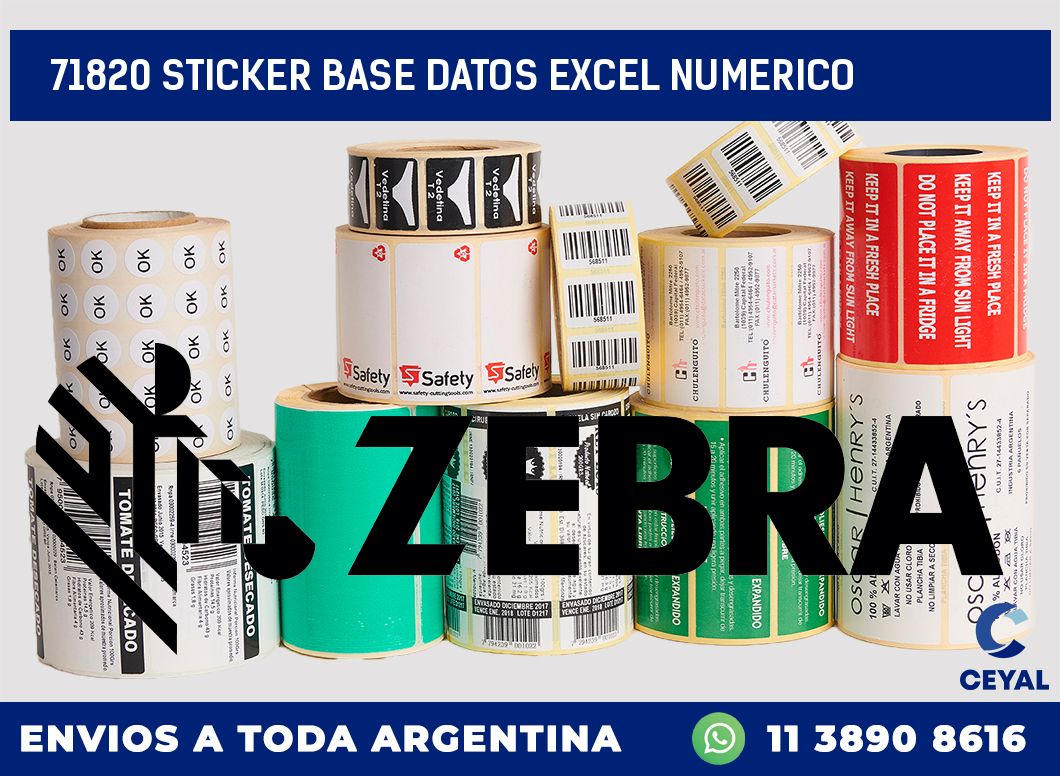 71820 sticker base datos excel numerico