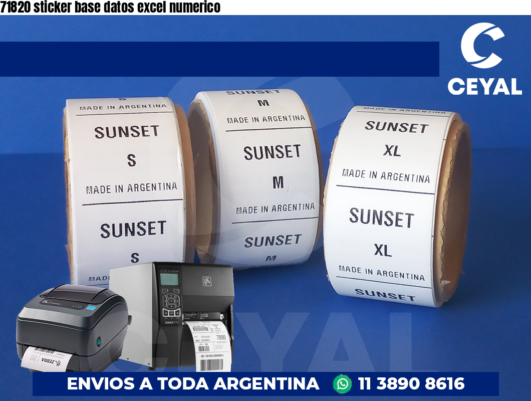 71820 sticker base datos excel numerico