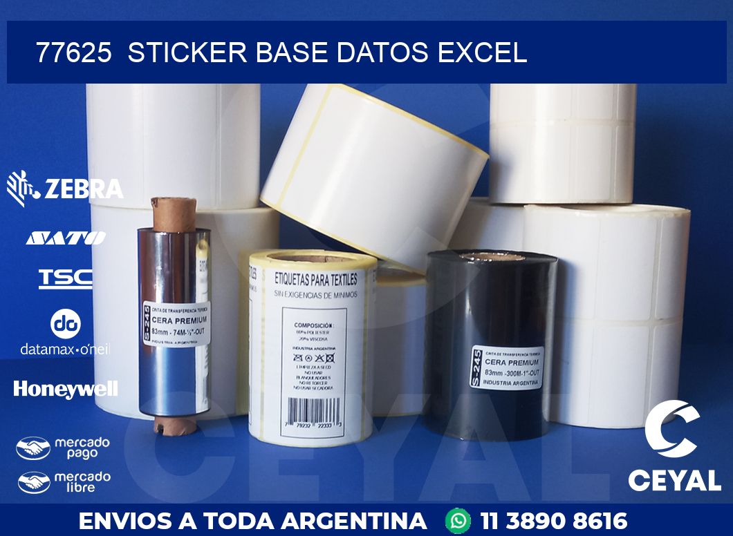 77625  sticker base datos excel