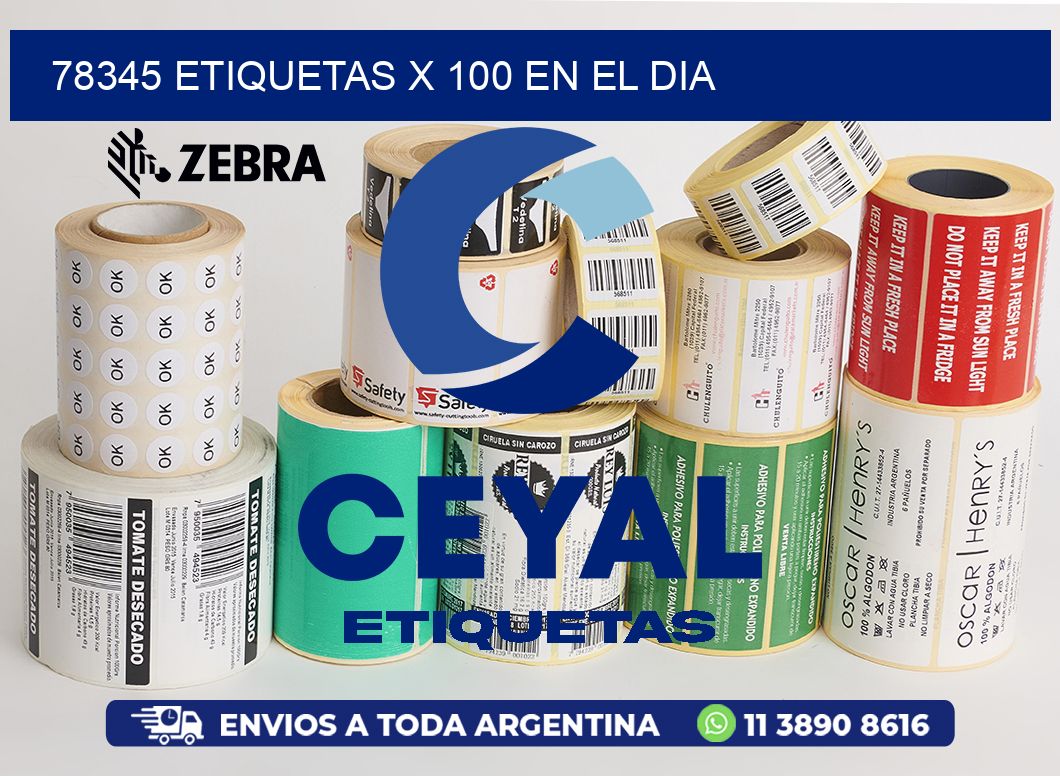 78345 ETIQUETAS X 100 EN EL DIA
