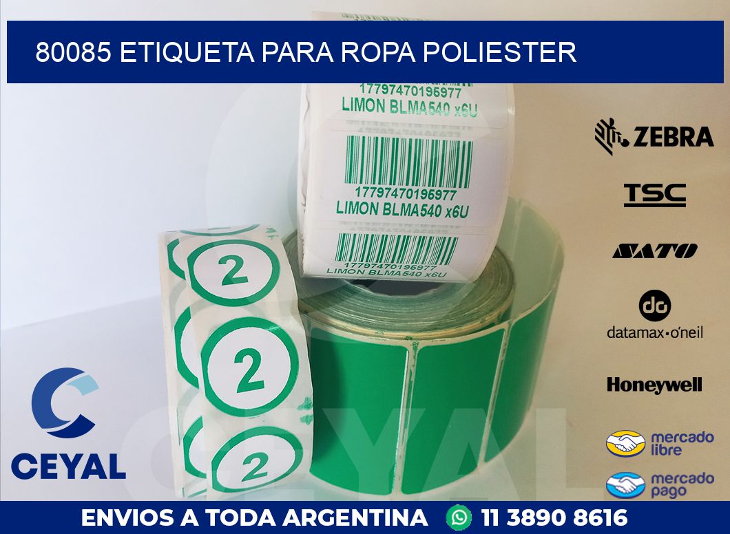 80085 ETIQUETA PARA ROPA POLIESTER
