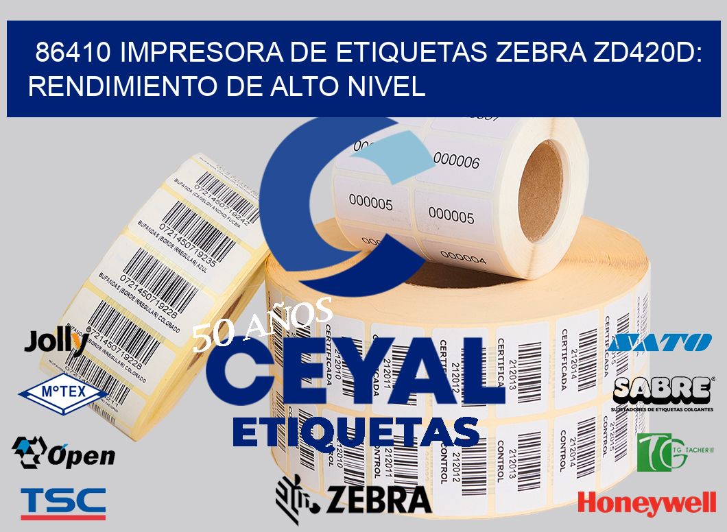 86410 Impresora de Etiquetas Zebra ZD420D: Rendimiento de Alto Nivel