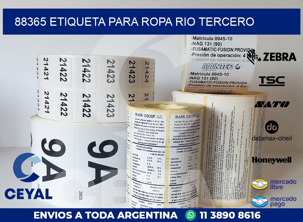 88365 ETIQUETA PARA ROPA RIO TERCERO