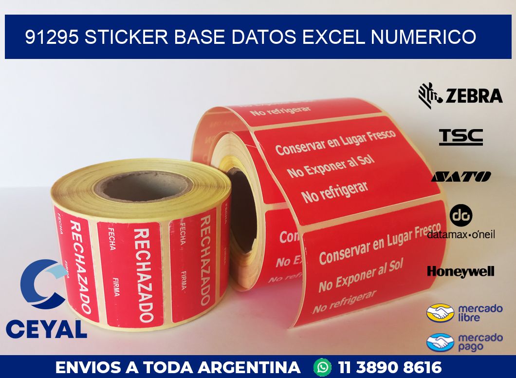 91295 sticker base datos excel numerico
