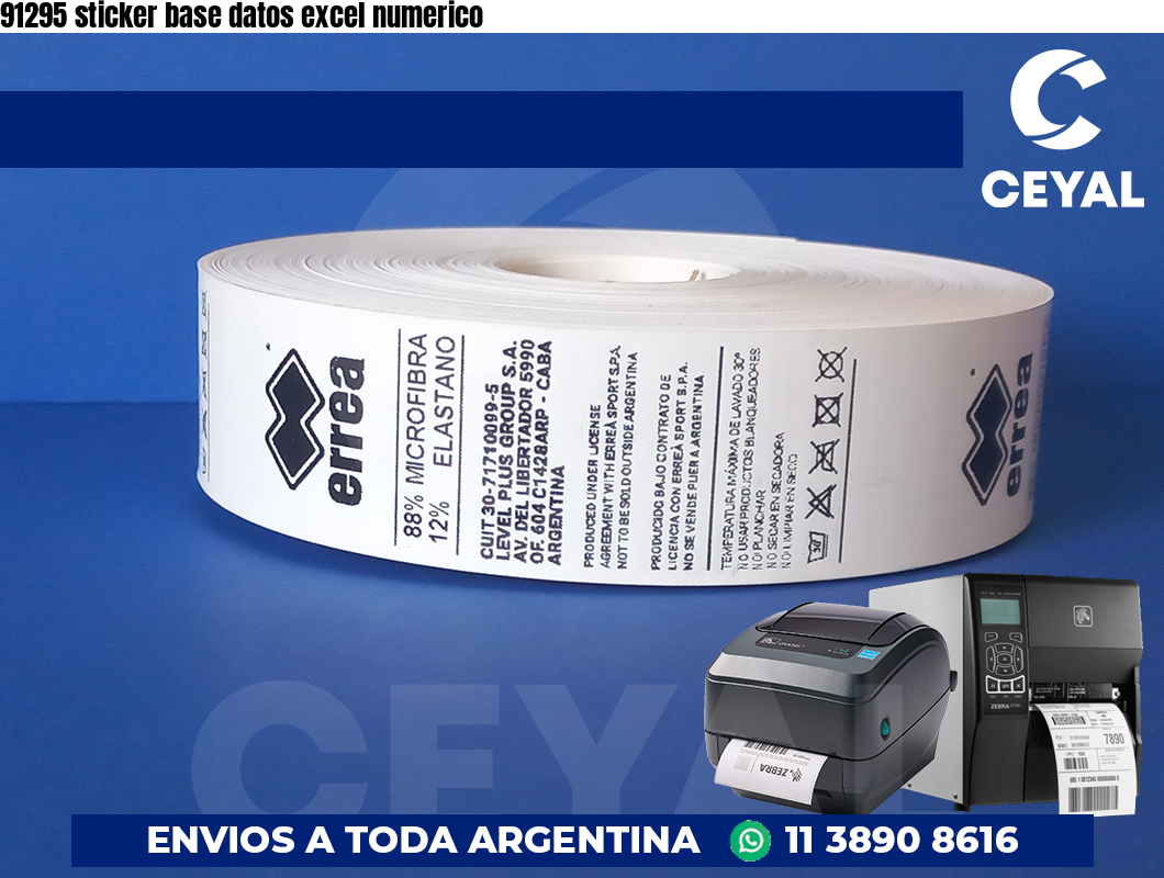 91295 sticker base datos excel numerico