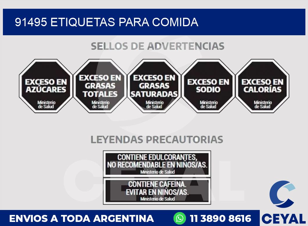 91495 ETIQUETAS PARA COMIDA