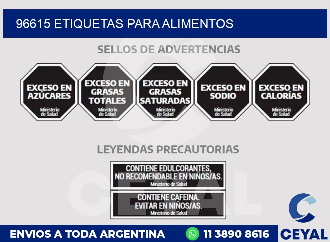96615 ETIQUETAS PARA ALIMENTOS
