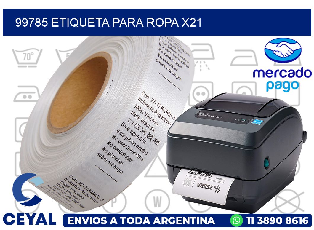 99785 ETIQUETA PARA ROPA X21