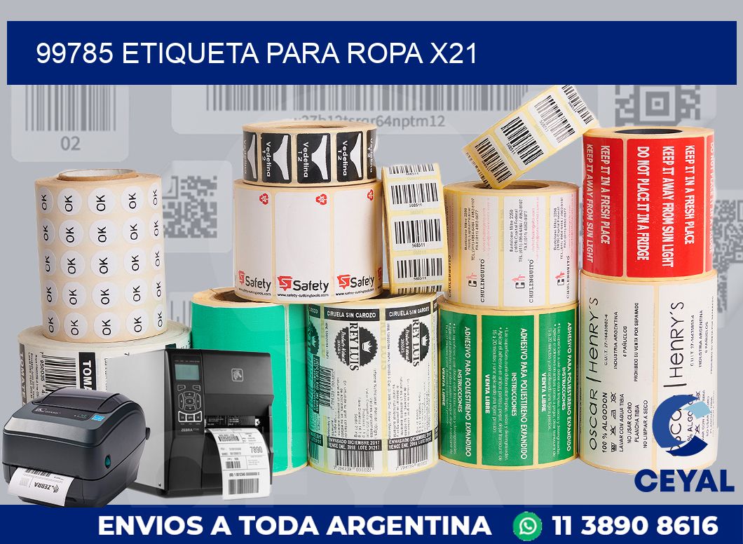 99785 ETIQUETA PARA ROPA X21
