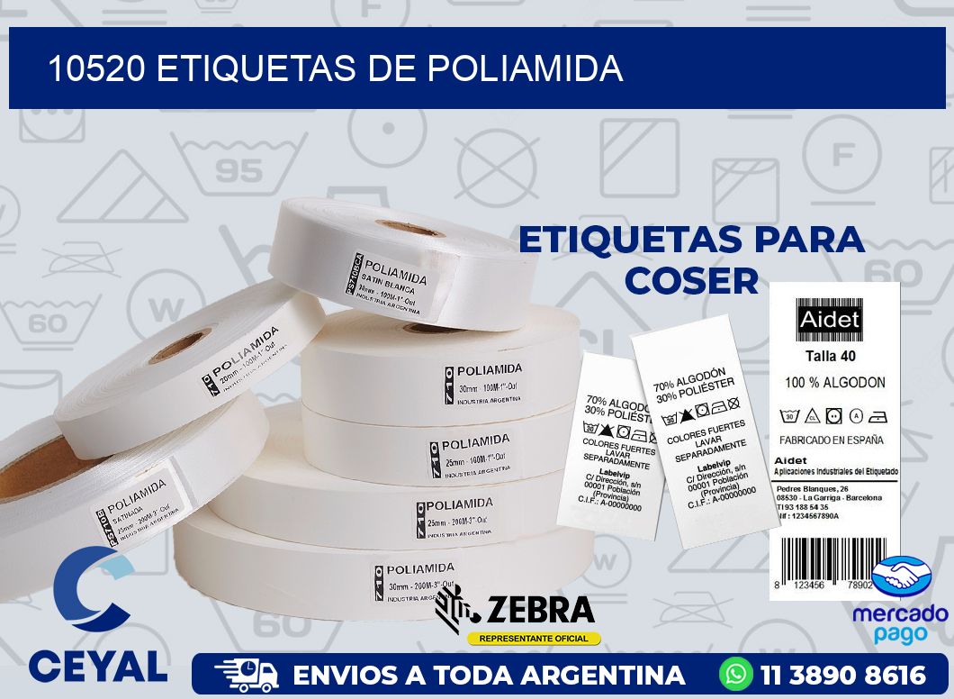 10520 ETIQUETAS DE POLIAMIDA