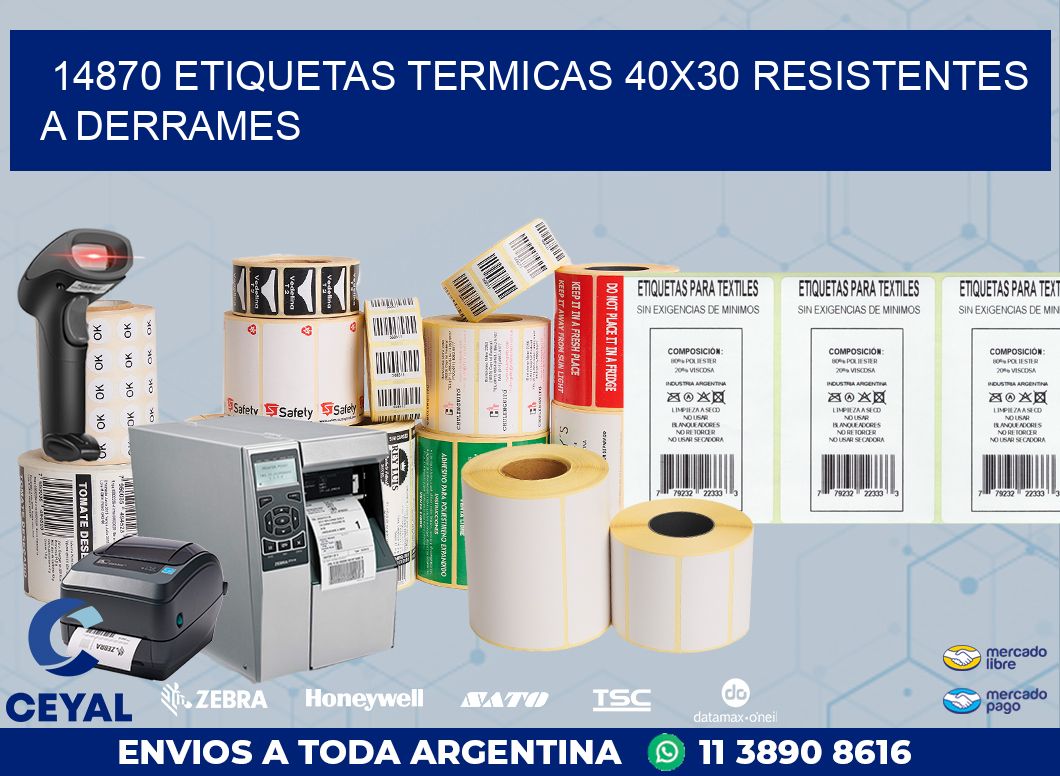 14870 ETIQUETAS TERMICAS 40X30 RESISTENTES A DERRAMES