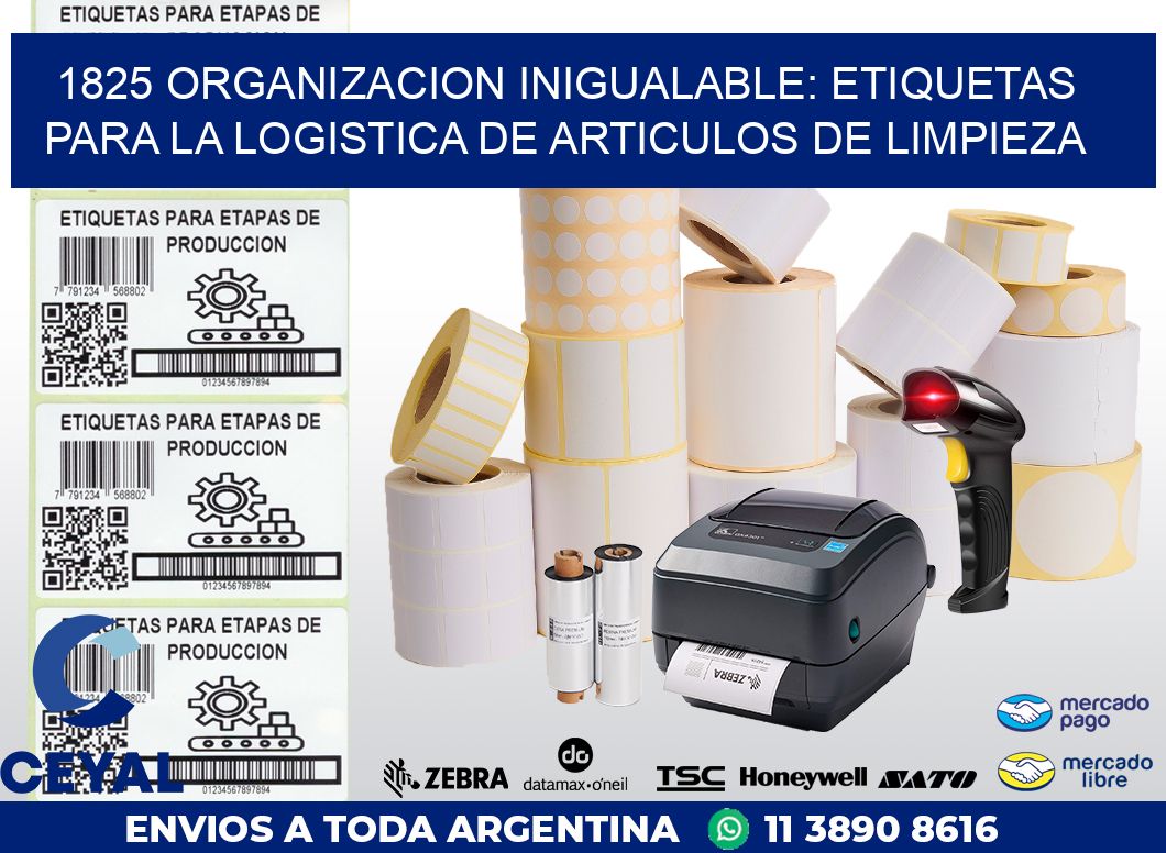 1825 ORGANIZACION INIGUALABLE: ETIQUETAS PARA LA LOGISTICA DE ARTICULOS DE LIMPIEZA