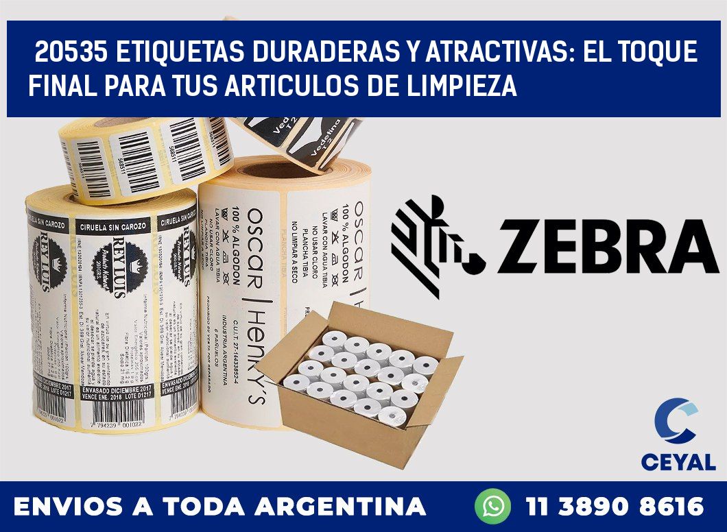 20535 ETIQUETAS DURADERAS Y ATRACTIVAS: EL TOQUE FINAL PARA TUS ARTICULOS DE LIMPIEZA