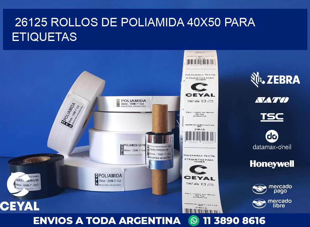 26125 ROLLOS DE POLIAMIDA 40X50 PARA ETIQUETAS