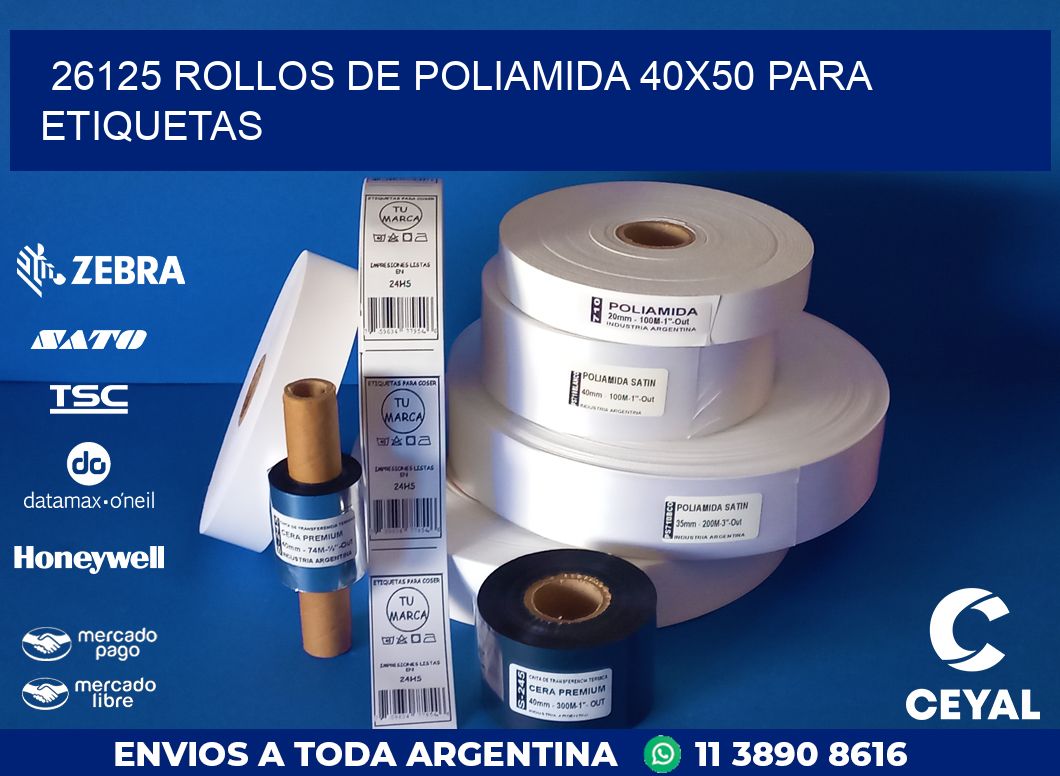 26125 ROLLOS DE POLIAMIDA 40X50 PARA ETIQUETAS
