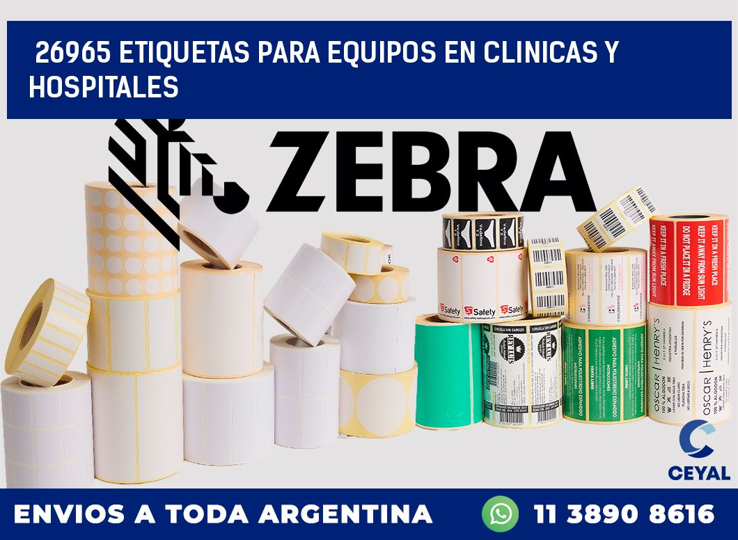 26965 ETIQUETAS PARA EQUIPOS EN CLINICAS Y HOSPITALES
