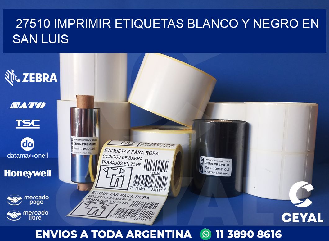 27510 IMPRIMIR ETIQUETAS BLANCO Y NEGRO EN SAN LUIS