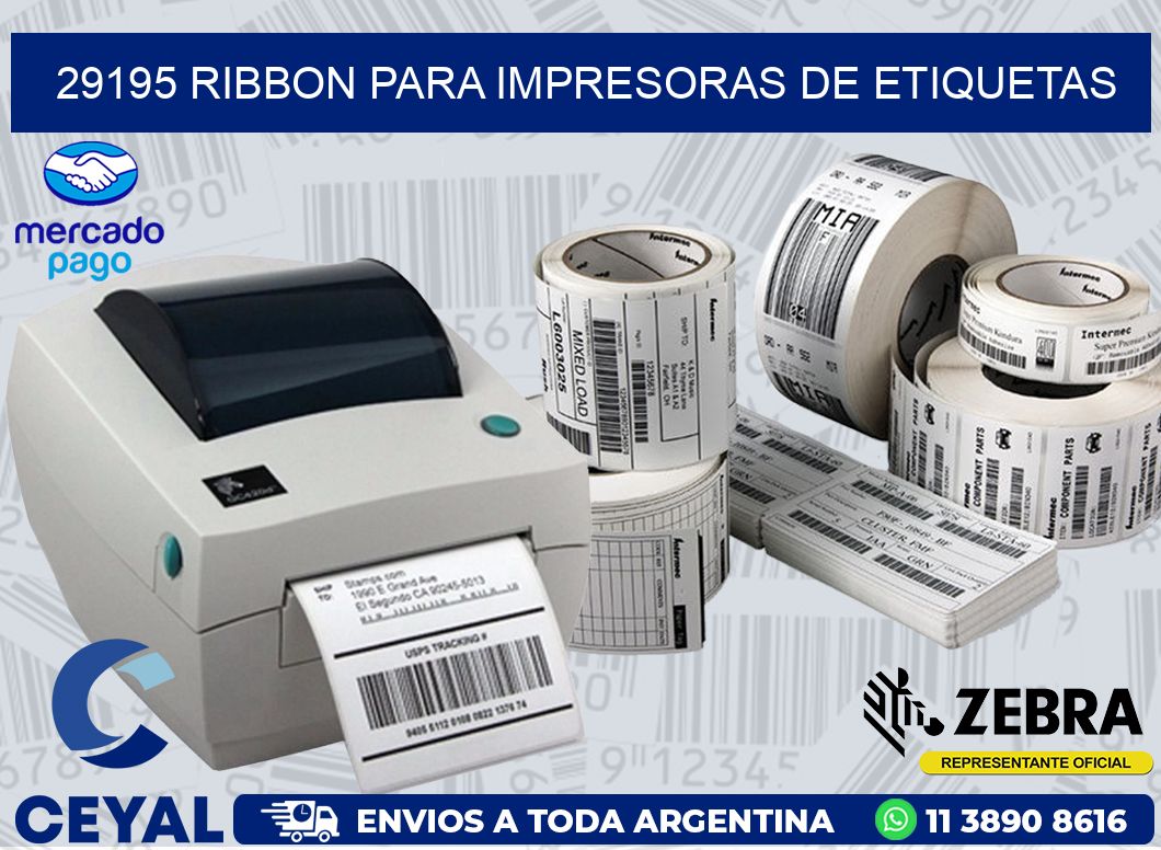 29195 RIBBON PARA IMPRESORAS DE ETIQUETAS