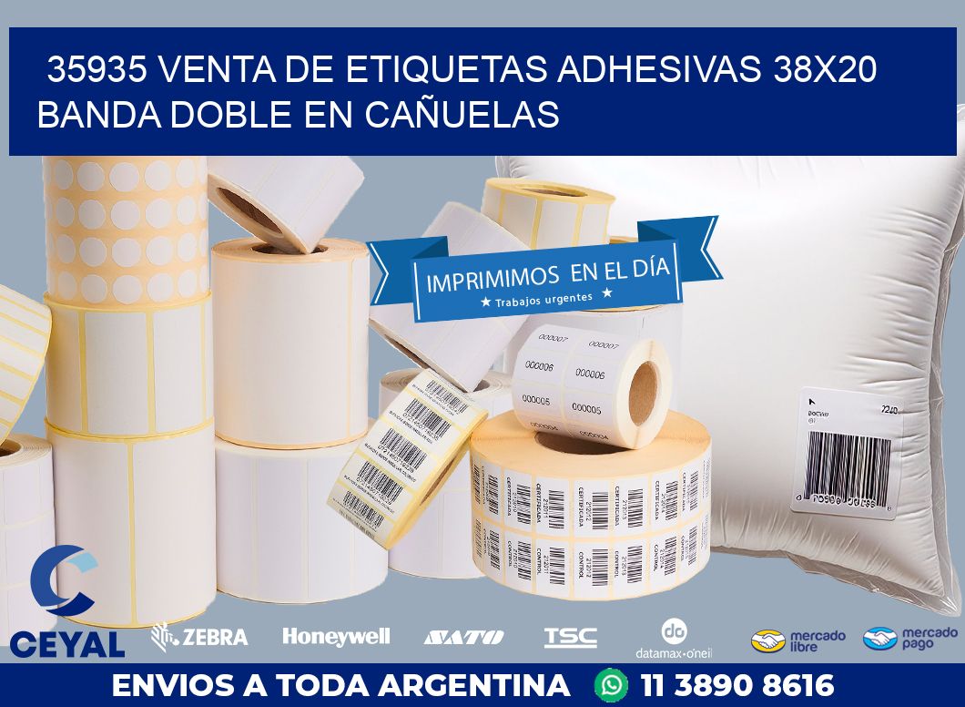 35935 VENTA DE ETIQUETAS ADHESIVAS 38X20 BANDA DOBLE EN CAÑUELAS