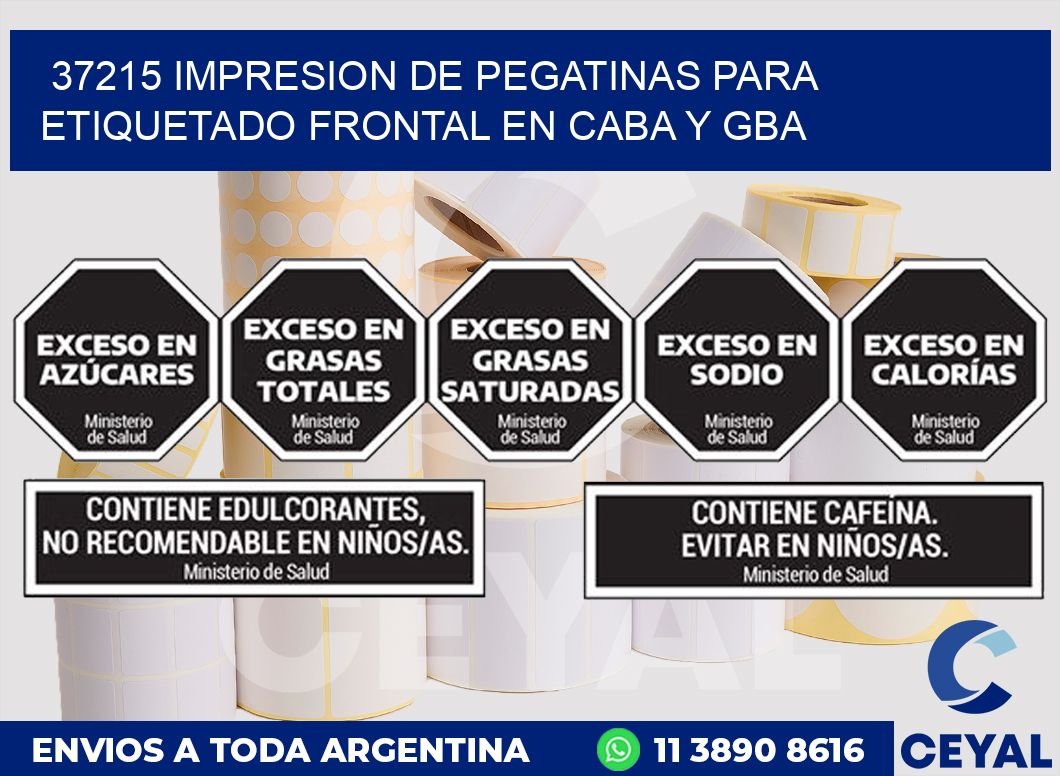 37215 IMPRESION DE PEGATINAS PARA ETIQUETADO FRONTAL EN CABA Y GBA