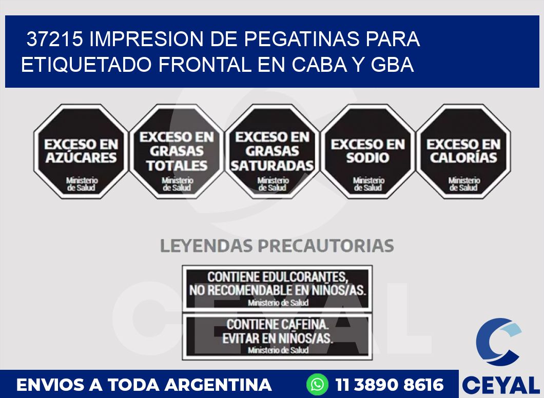 37215 IMPRESION DE PEGATINAS PARA ETIQUETADO FRONTAL EN CABA Y GBA