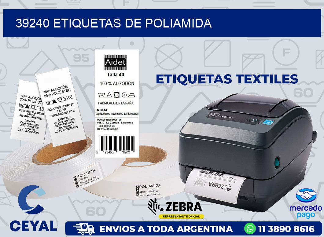 39240 ETIQUETAS DE POLIAMIDA