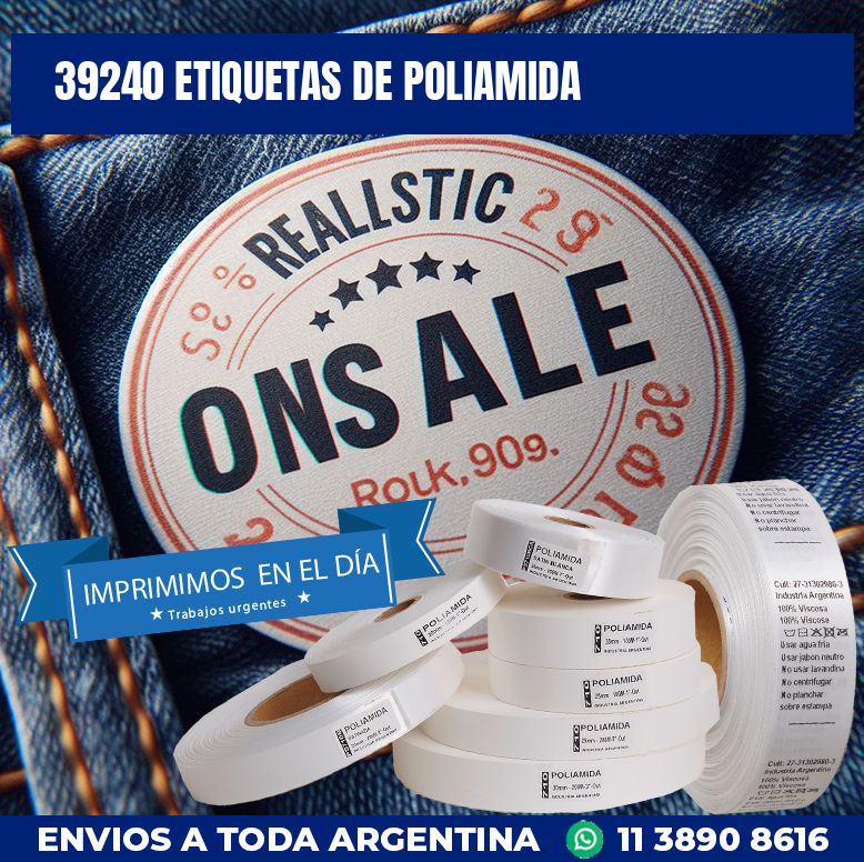 39240 ETIQUETAS DE POLIAMIDA
