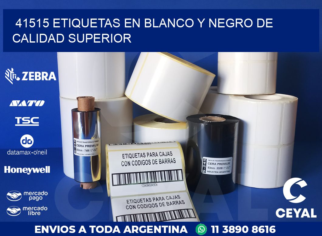 41515 ETIQUETAS EN BLANCO Y NEGRO DE CALIDAD SUPERIOR