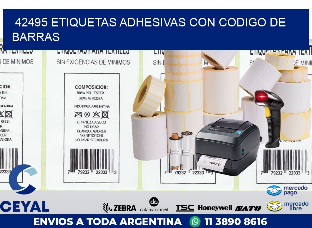 42495 ETIQUETAS ADHESIVAS CON CODIGO DE BARRAS