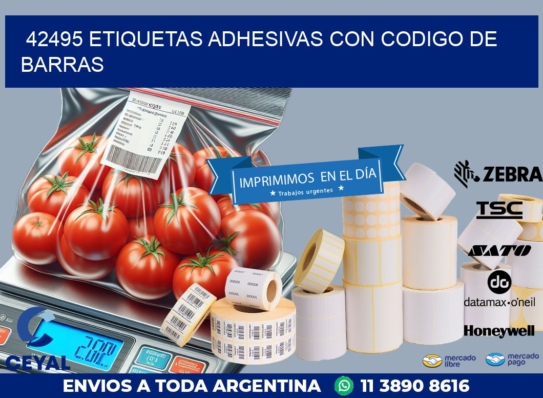 42495 ETIQUETAS ADHESIVAS CON CODIGO DE BARRAS
