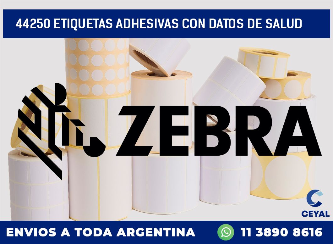 44250 ETIQUETAS ADHESIVAS CON DATOS DE SALUD