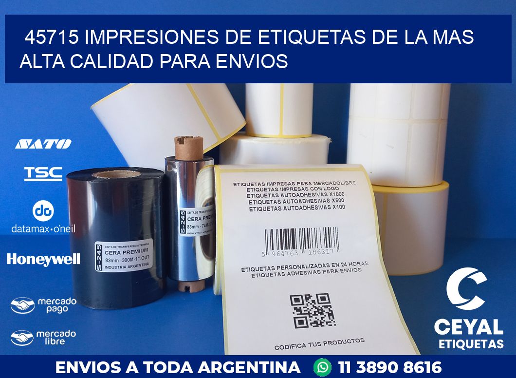 45715 IMPRESIONES DE ETIQUETAS DE LA MAS ALTA CALIDAD PARA ENVIOS