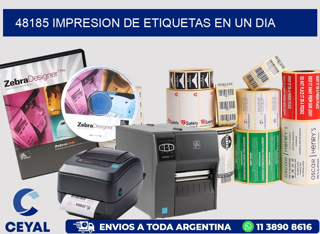 48185 IMPRESION DE ETIQUETAS EN UN DIA