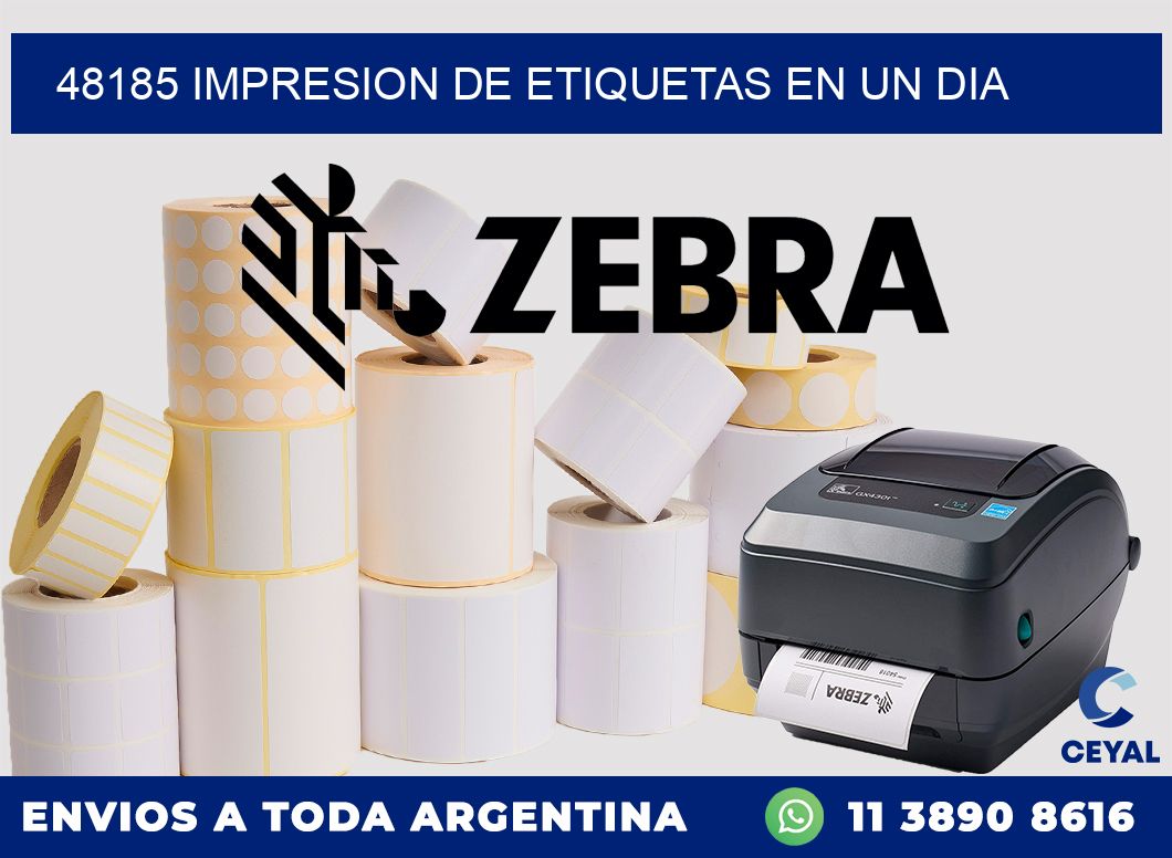 48185 IMPRESION DE ETIQUETAS EN UN DIA