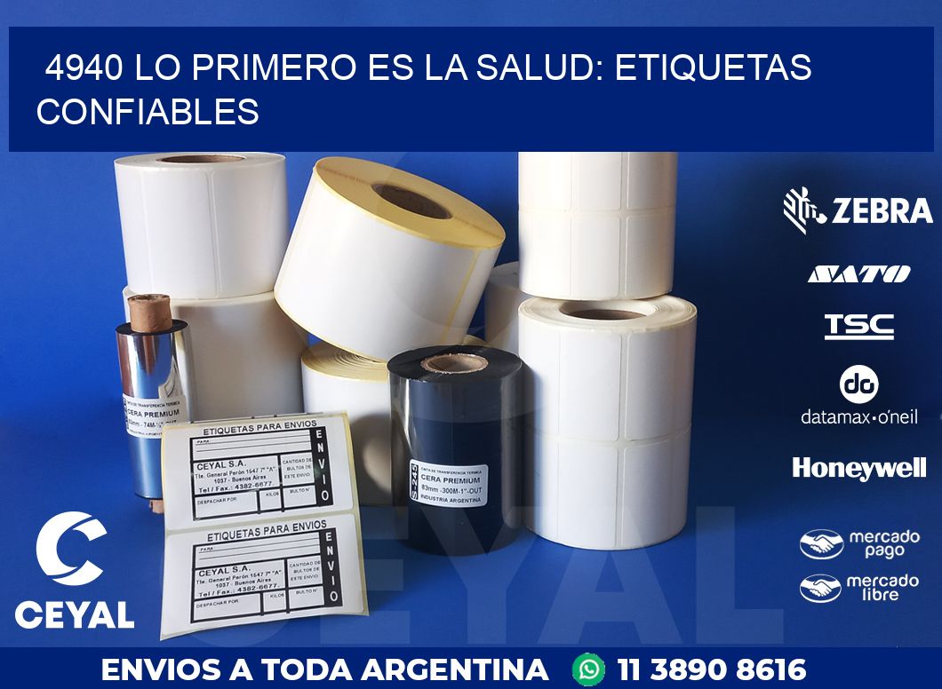 4940 LO PRIMERO ES LA SALUD: ETIQUETAS CONFIABLES