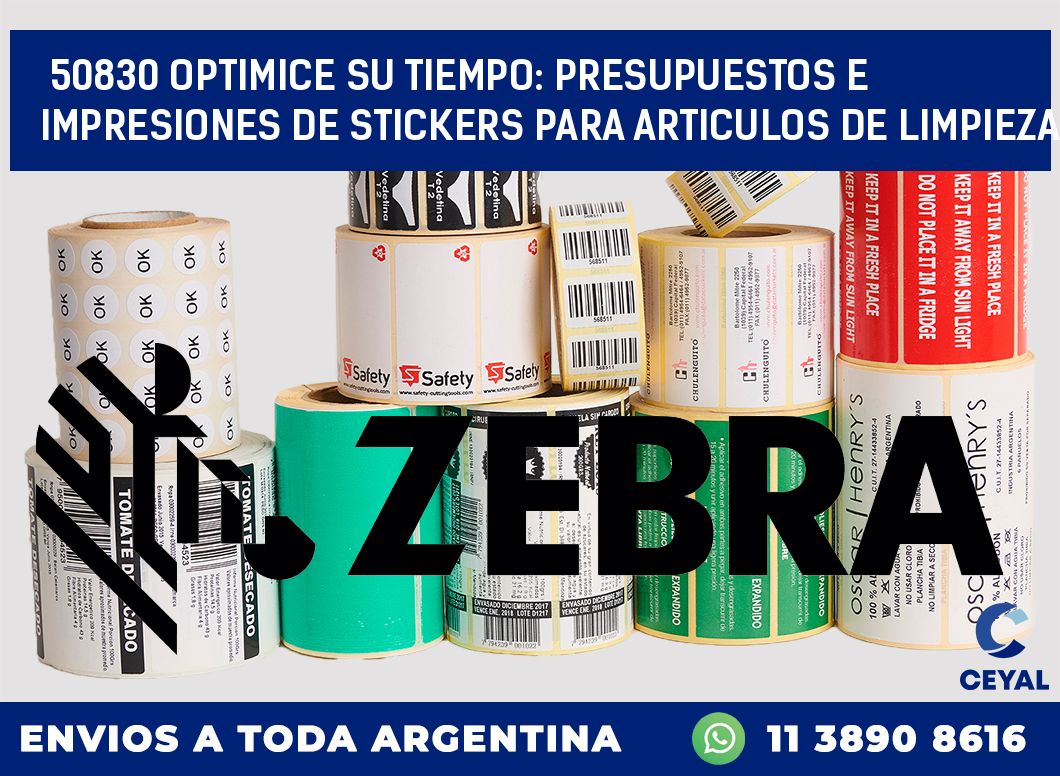 50830 OPTIMICE SU TIEMPO: PRESUPUESTOS E IMPRESIONES DE STICKERS PARA ARTICULOS DE LIMPIEZA
