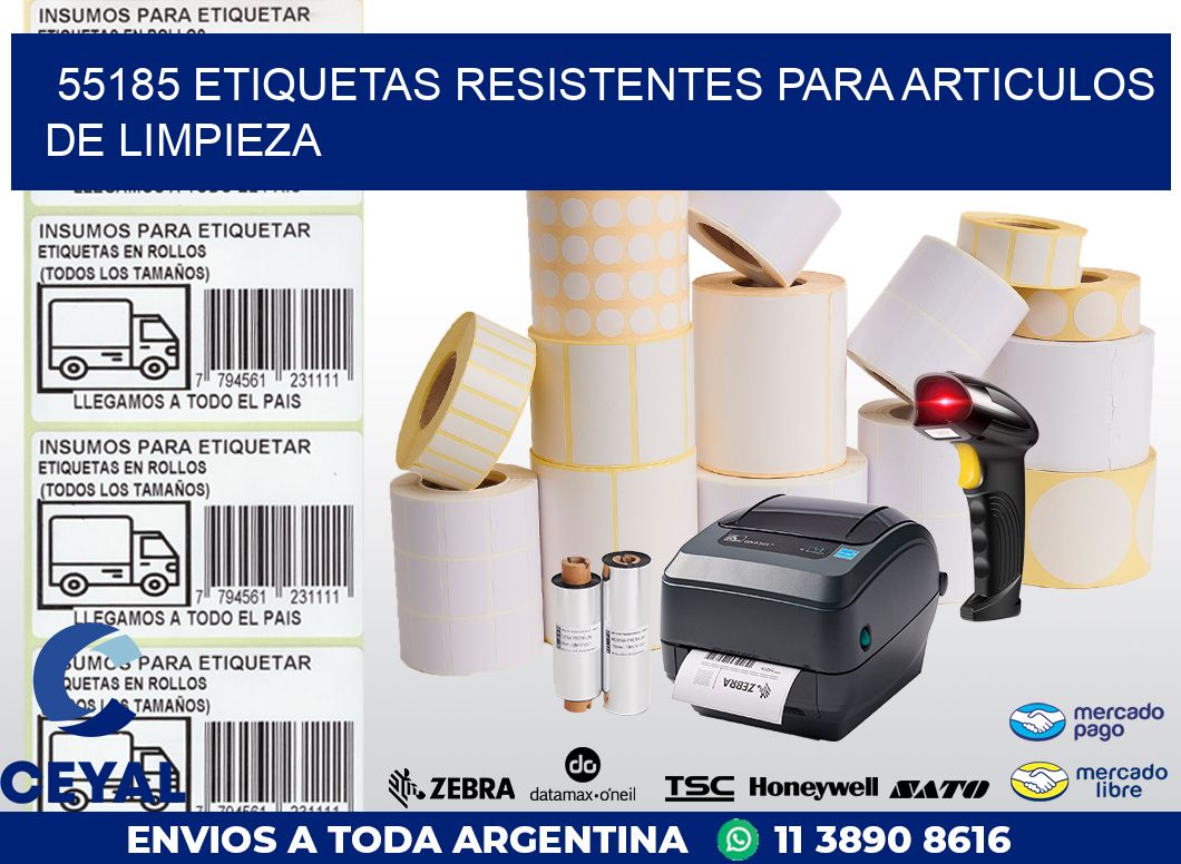 55185 ETIQUETAS RESISTENTES PARA ARTICULOS DE LIMPIEZA