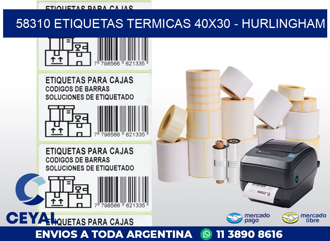 58310 ETIQUETAS TERMICAS 40X30 - HURLINGHAM