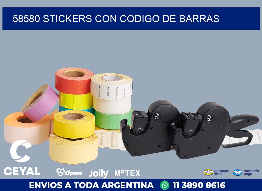 58580 STICKERS CON CODIGO DE BARRAS