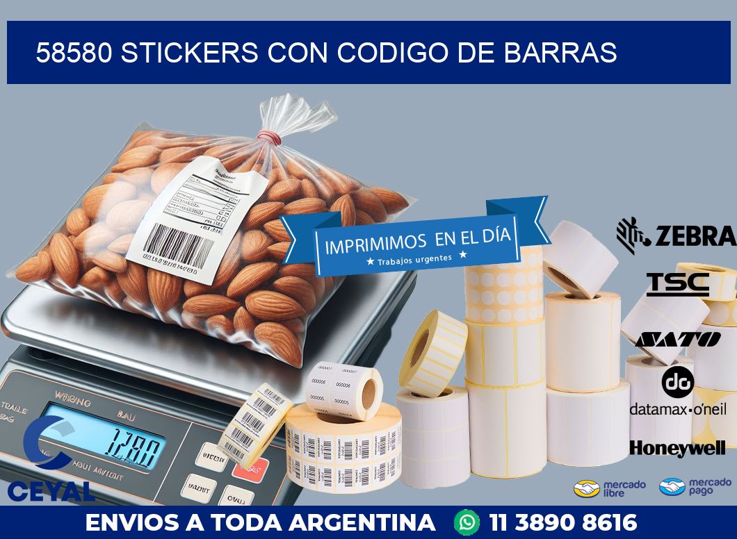 58580 STICKERS CON CODIGO DE BARRAS