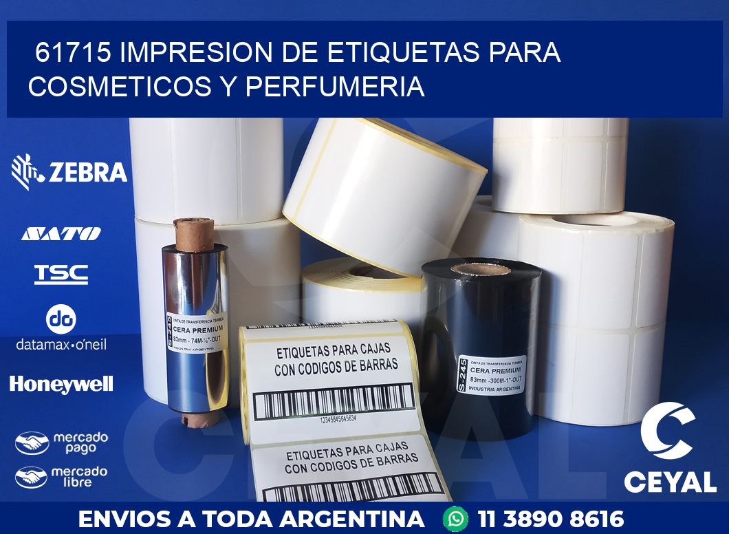 61715 IMPRESION DE ETIQUETAS PARA COSMETICOS Y PERFUMERIA